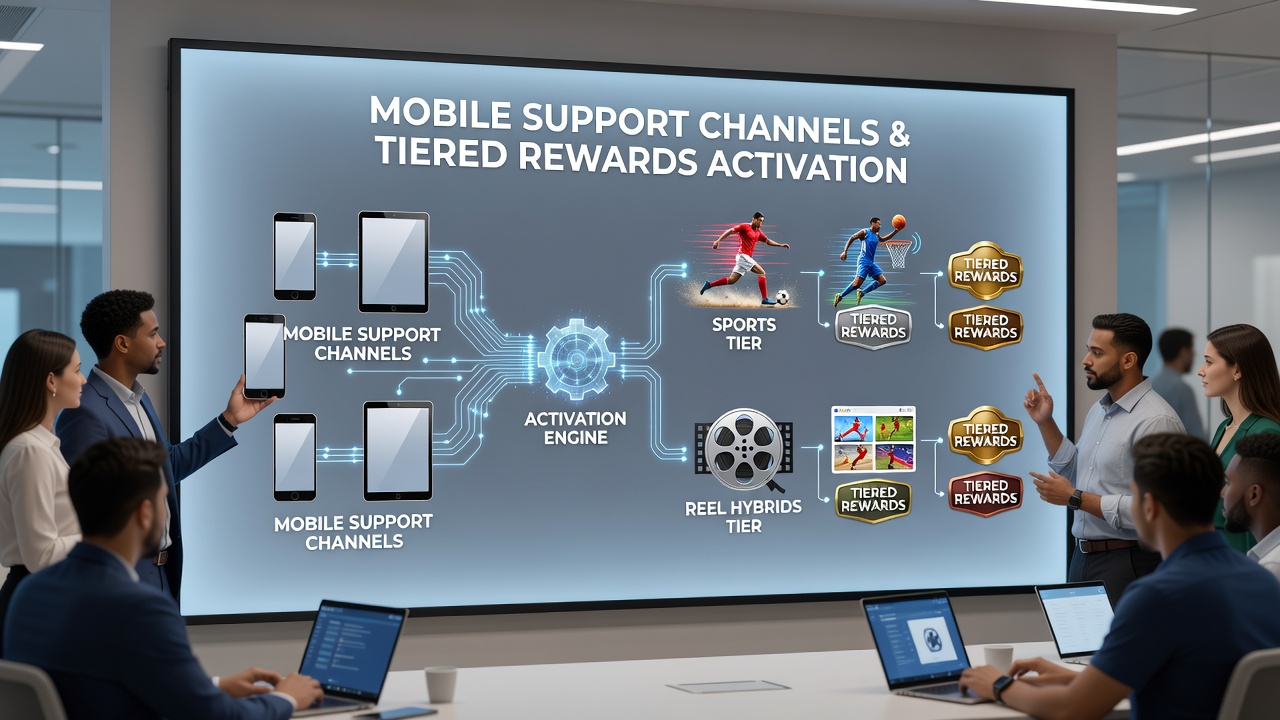 Integration von Support-Kanälen mit gestaffelten Belohnungen in mobilen Hybrid-Apps für Sport und Walzen